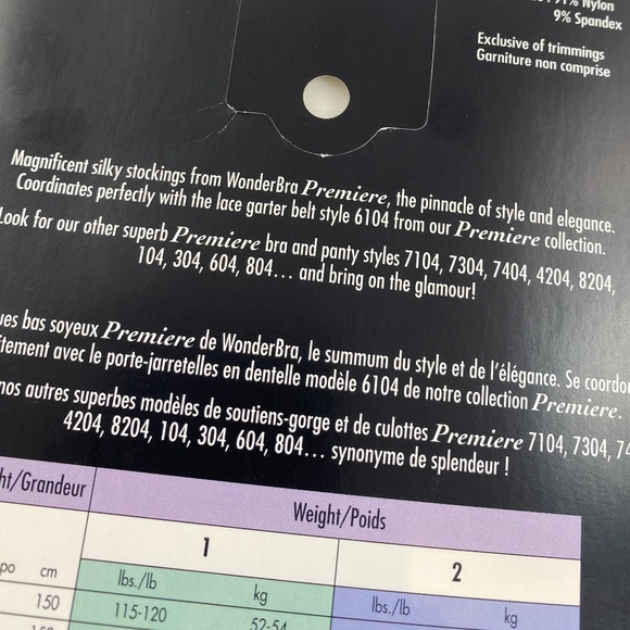 💕FREE With Purchase 5'4"-6' Tall WONDERBRA  Bridal Stockings Premiere - Picture 8 of 9